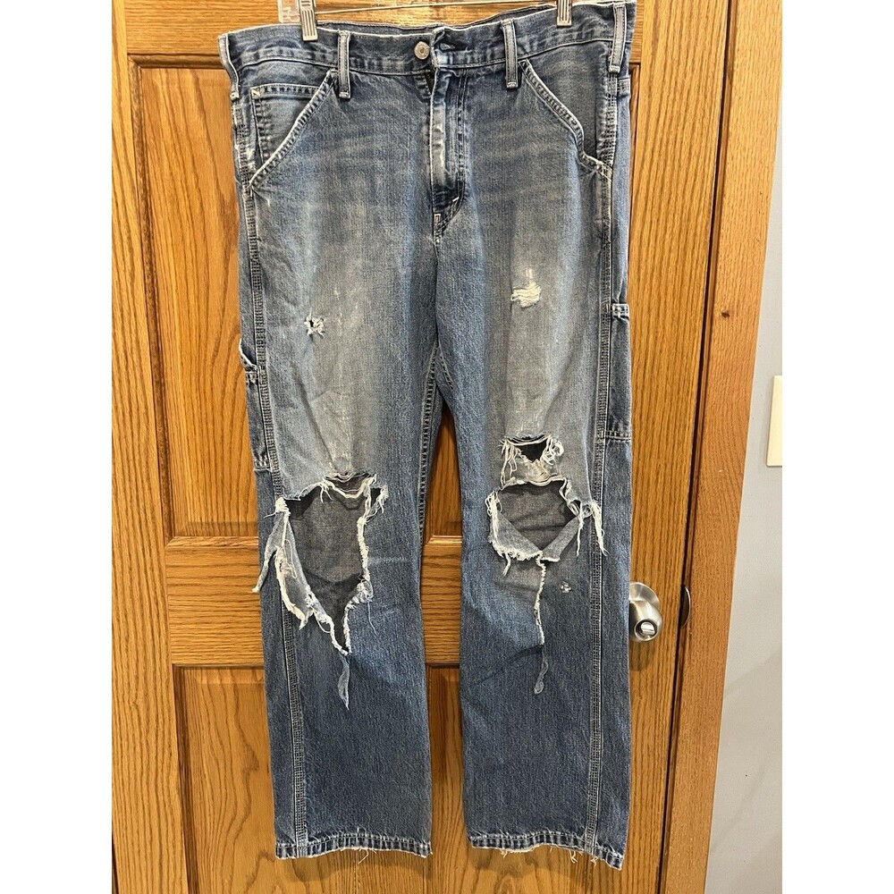 Levi’s Carpenter Jeans Distressed Loose Straight W33 L32 Y2K Vintage Baggy